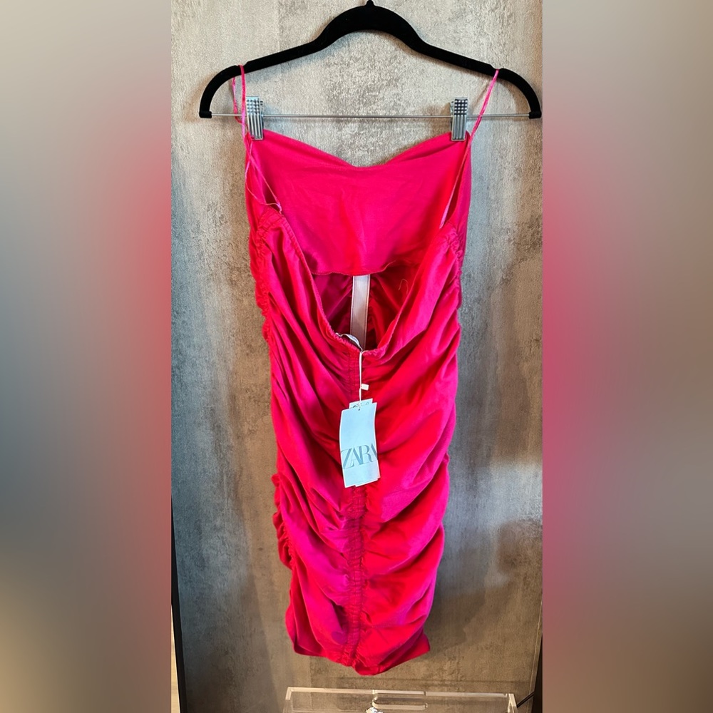 ZARA Bodycon Ruched Dress - Picture 5 of 5